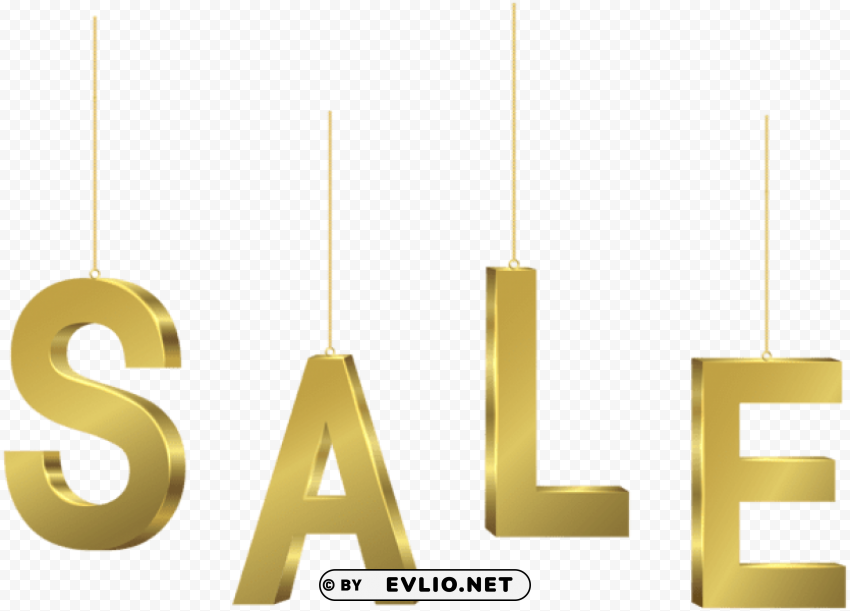 gold hanging sale transparent PNG Image with Isolated Artwork