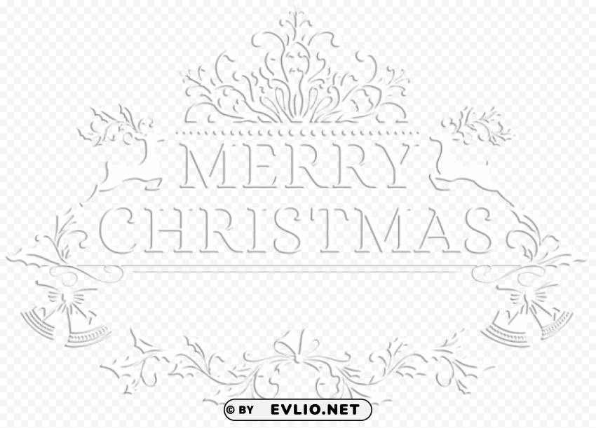 merry christmas white transparent PNG for business use