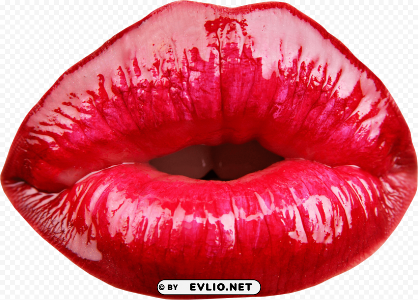 Transparent background PNG image of red lips Isolated Design Element on PNG - Image ID d966b50c