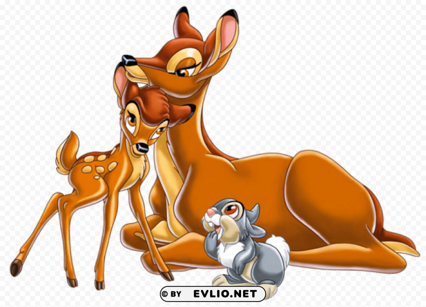 bambi's mother bambi and thumper Isolated Character on HighResolution PNG