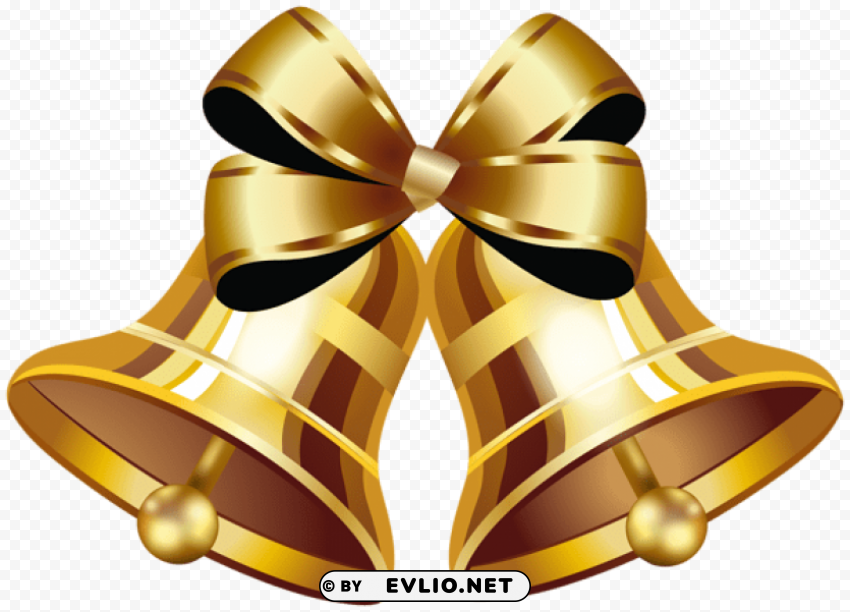 christmas gold bells HighQuality Transparent PNG Isolated Element Detail