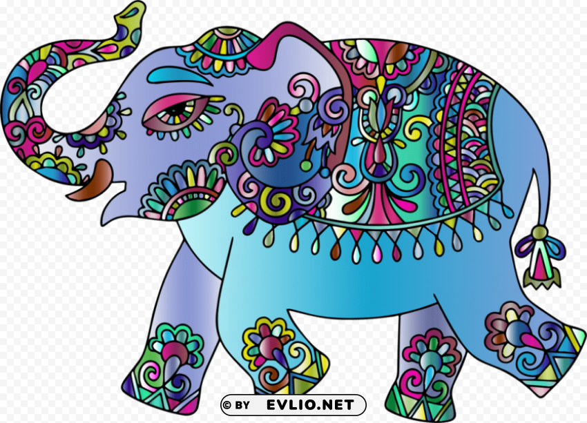 indian elephant art Transparent PNG Isolated Item