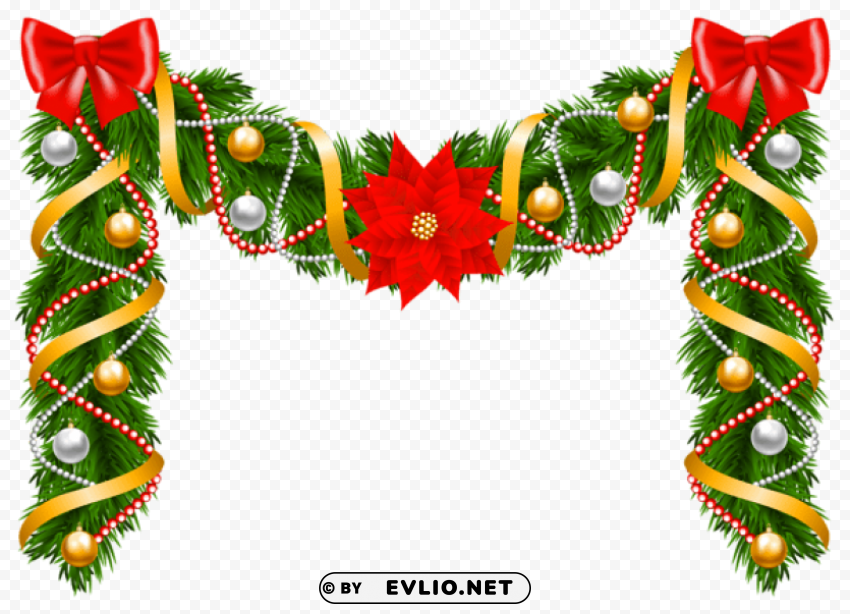 christmas deco garland ClearCut Background Isolated PNG Art