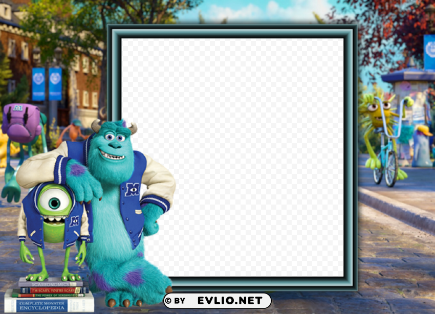 monsters university kids transparent frame PNG Graphic Isolated with Clear Background