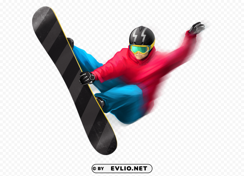 snowboard man PNG Graphic Isolated on Transparent Background