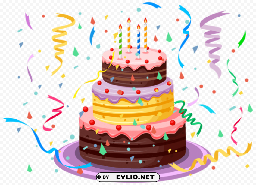 birthday cake with confettipicture Transparent PNG images pack