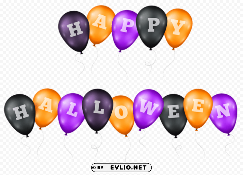 happy halloween balloons transparent Free PNG images with alpha channel set png images background -  image ID is e316c795