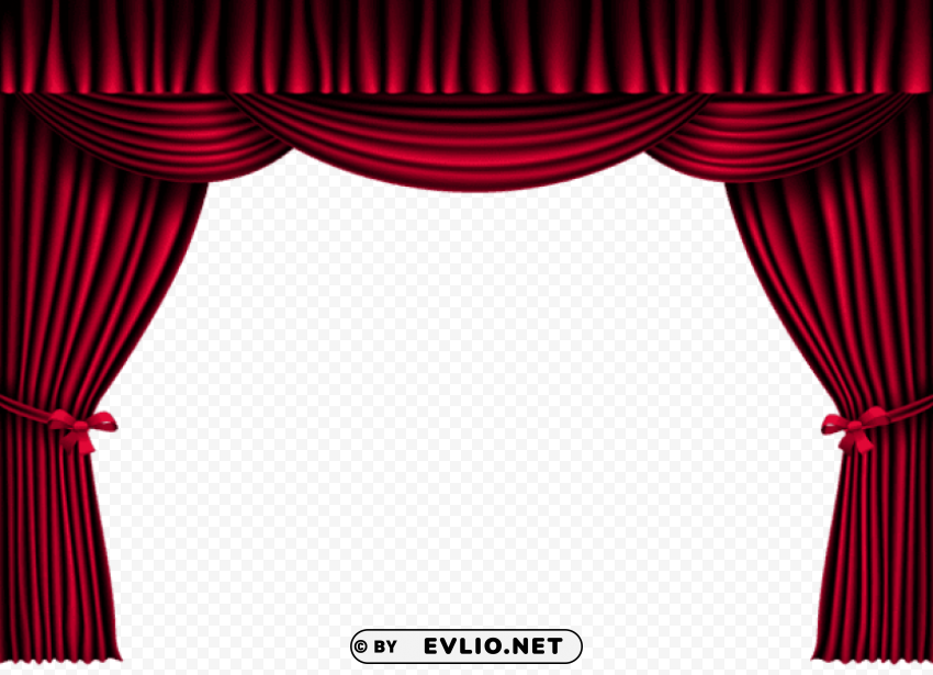red curtains Isolated Character in Transparent PNG