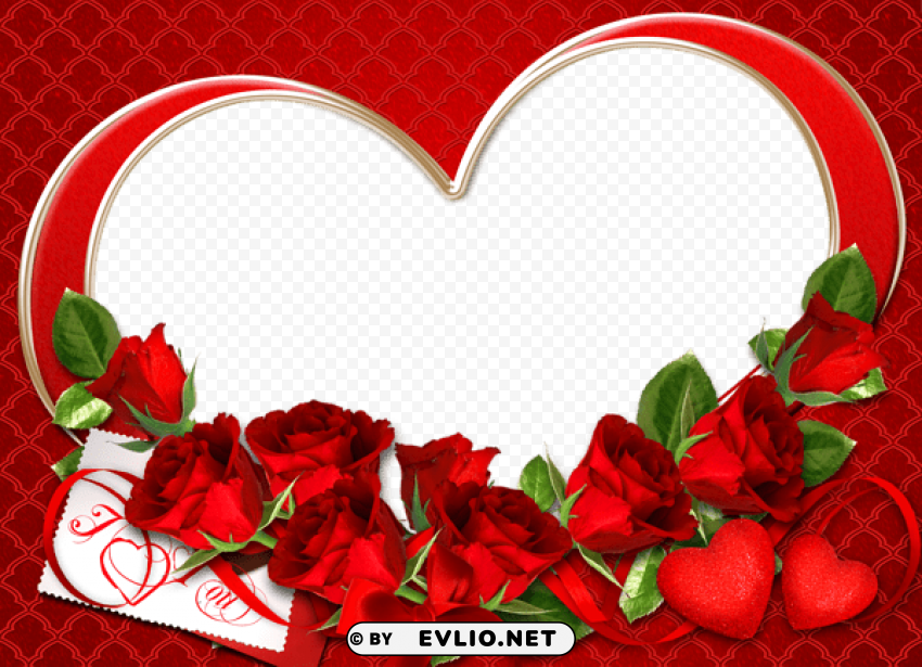 red roses love transparent frame PNG images with no royalties