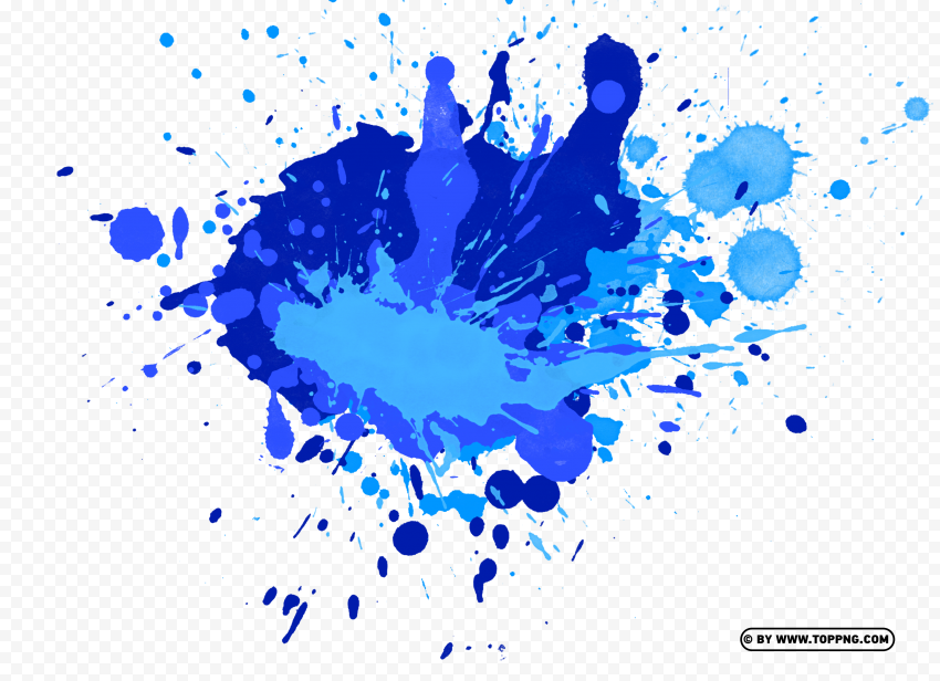 Blue Paint Splash Watercolor in HD Isolated Graphic on Clear PNG - Image ID 6a28a7e9