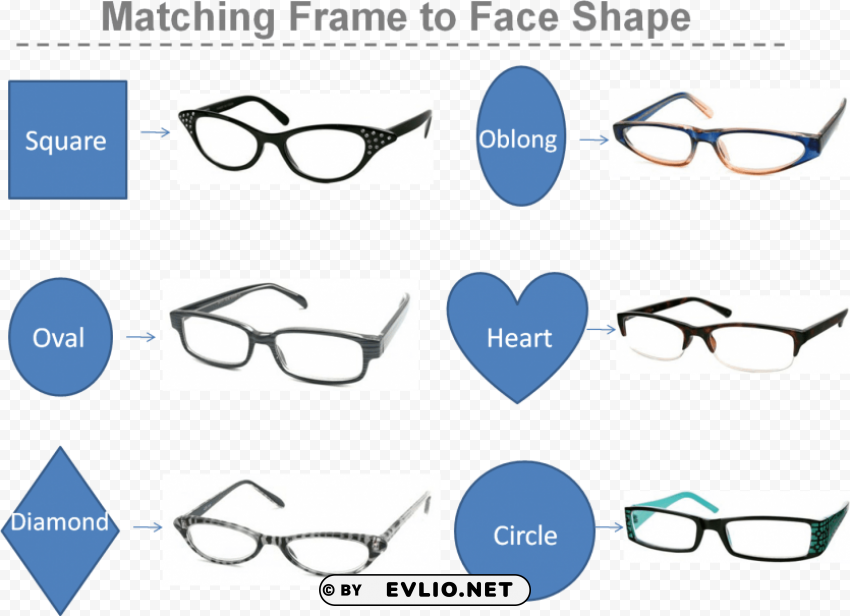 Diamond Shaped Face Glasses Men Transparent PNG Isolated Element With Clarity