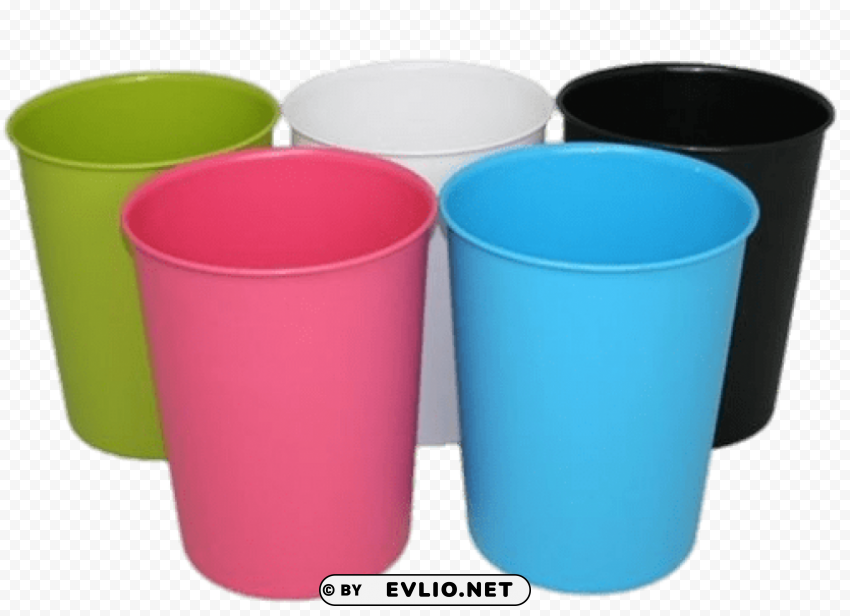 Assorted Plastic Waste Bins - - Image ID f3529ef4 Clear Background Isolation in PNG Format