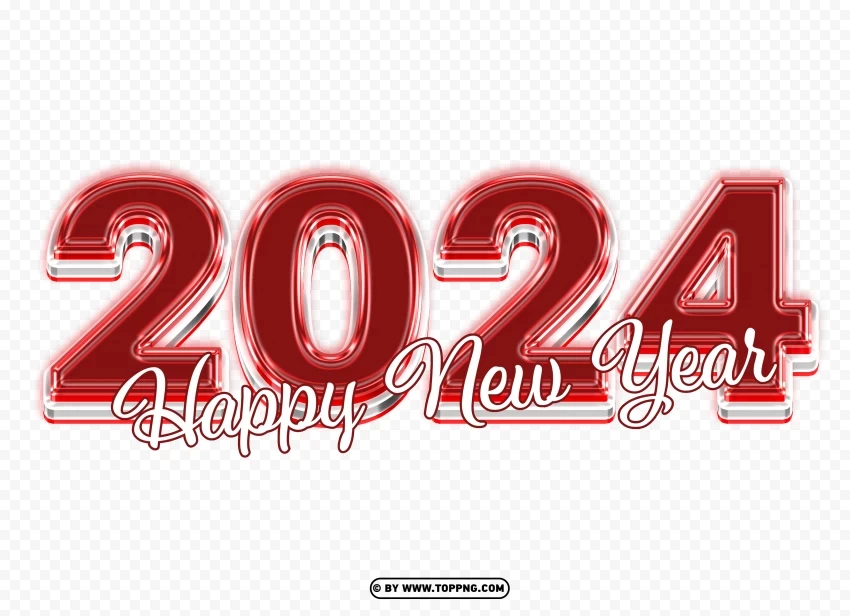 Free Red 2024 with Transparent Background Isolated Graphic Element in HighResolution PNG