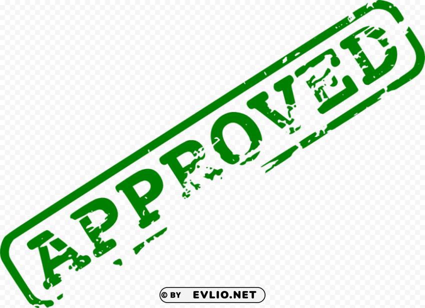 green approved stamp PNG for educational use