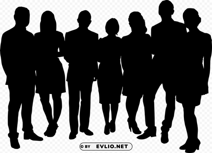group photo posing silhouette PNG images with transparent layer