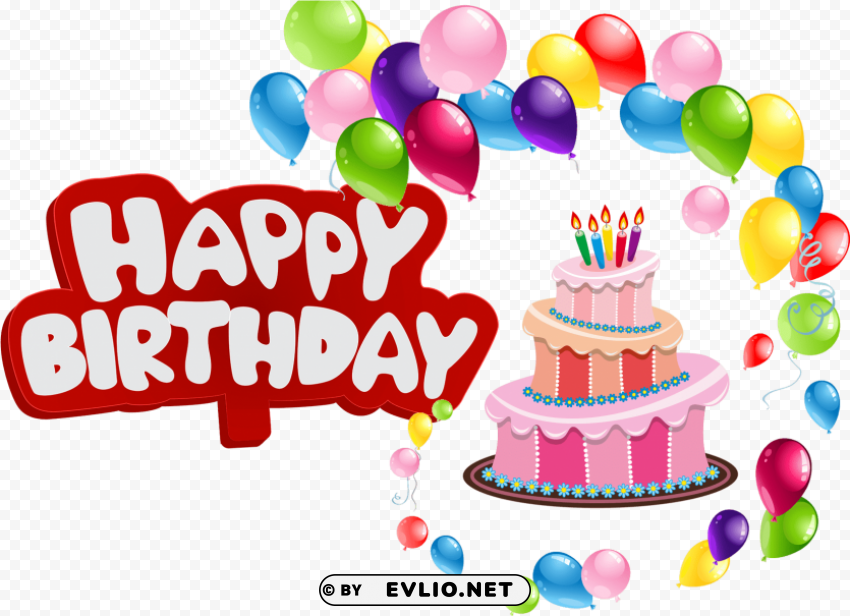Happy Birthday Balloon PNG For Educational Projects