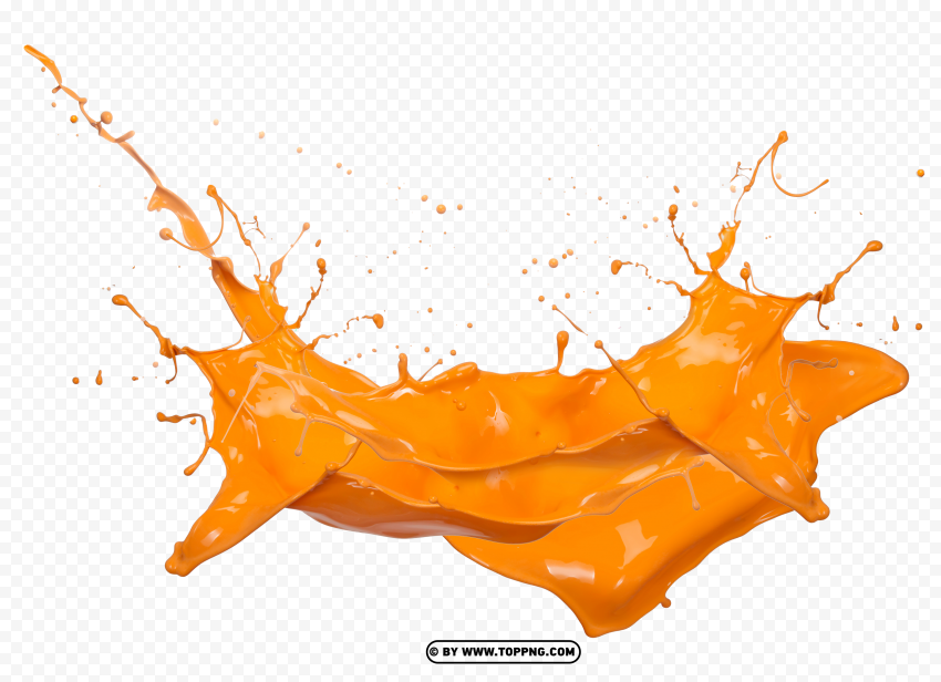 HD Orange Liquid Paint Splash Clipart Isolated Icon with Clear Background PNG - Image ID 1ff58c59