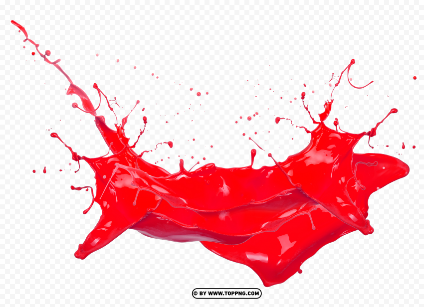 HD Red Liquid Paint Splash Clipart Isolated Icon on Transparent PNG - Image ID 2367b873