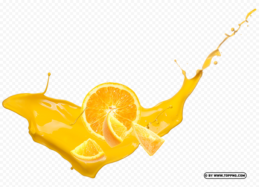 Orange Juice Paints Splash in high quality resolution Isolated Graphic on HighResolution Transparent PNG