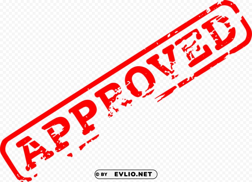 red approved stamp PNG for personal use