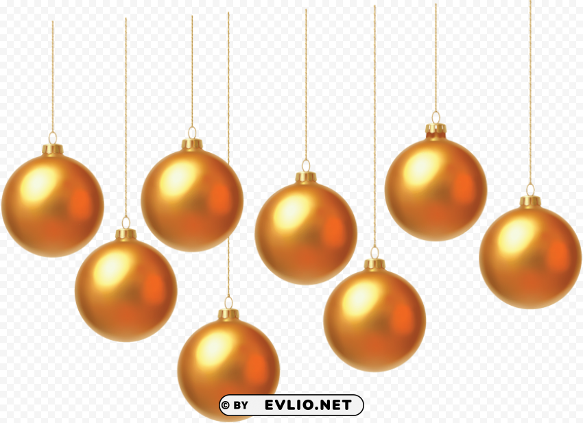Gold Christmas Ornament PNG Transparent Design