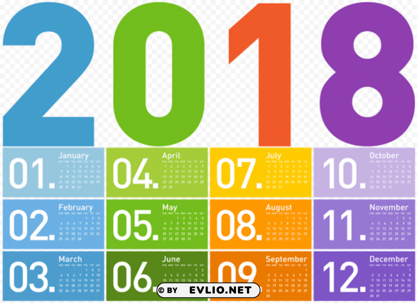 calendar of 2018 high quality Transparent background PNG images comprehensive collection