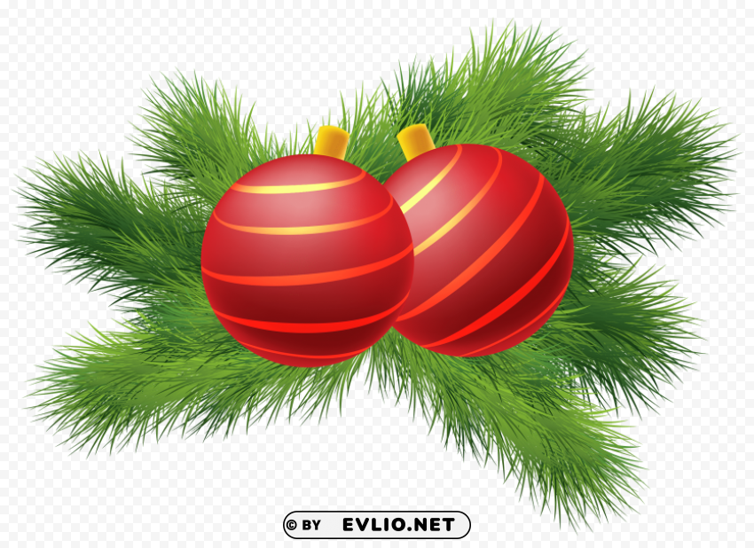 christmas decor with red christmas balls Isolated Artwork in HighResolution PNG clipart png photo - ce17a158