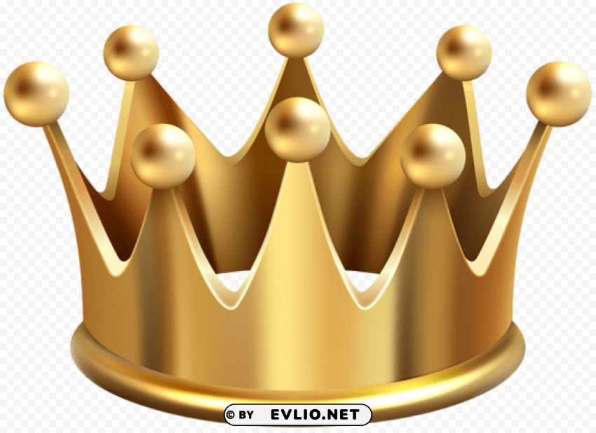 Gold Crown PNG With Transparent Backdrop