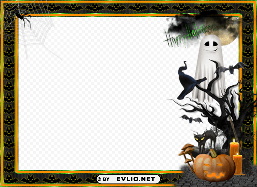 halloween transparent large photo frame PNG with Isolated Transparency