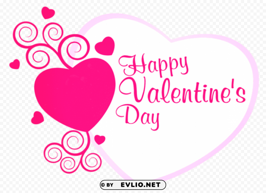happy valentines pink heart decor PNG isolated