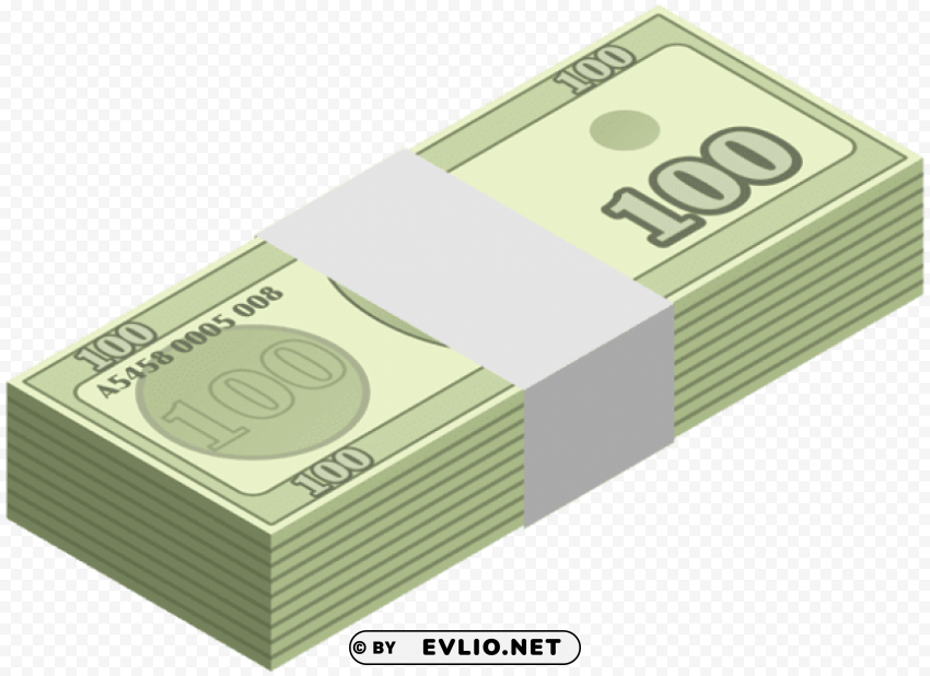 wad of money transparent PNG Graphic Isolated on Clear Backdrop