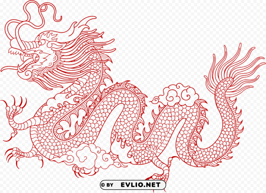 chinese new year dragon design PNG artwork with transparency