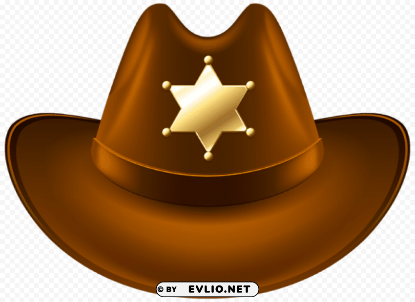 cowboy hat with sheriff badge transparent PNG images for editing