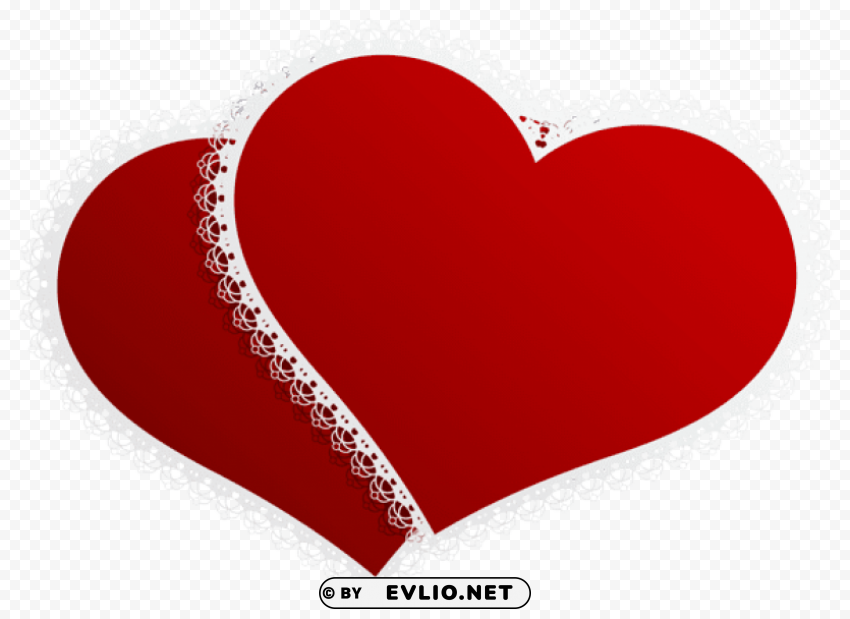 valentine double hearts decorpicture PNG without background
