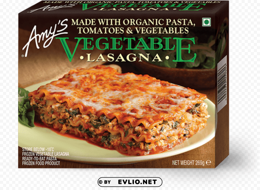 Amys Kitchen Gluten Free Vegetable Lasagne 255g Transparent Background PNG Object Isolation