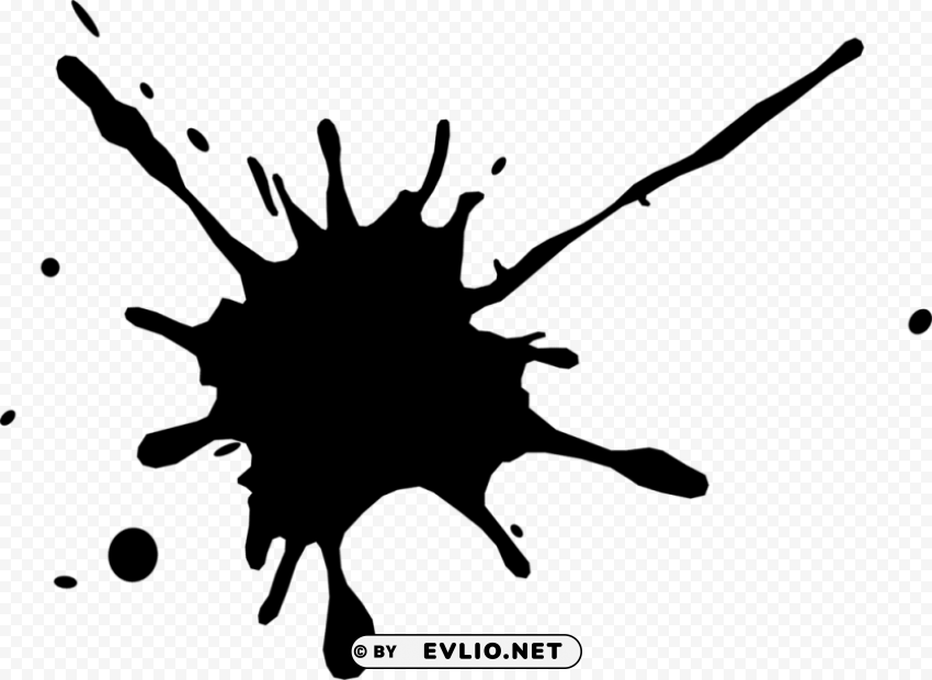 black paint splatter p PNG Graphic Isolated with Transparency