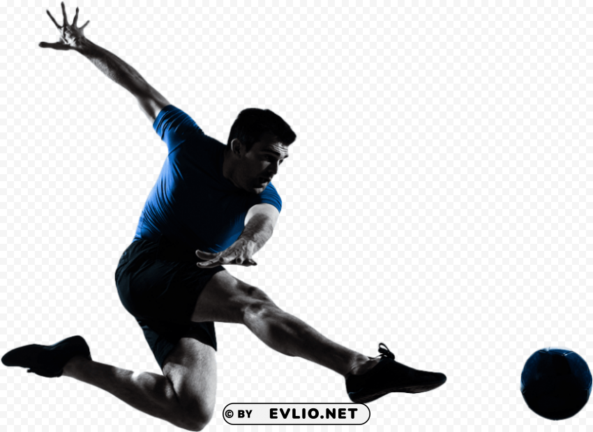 football flying kick Isolated Design on Clear Transparent PNG