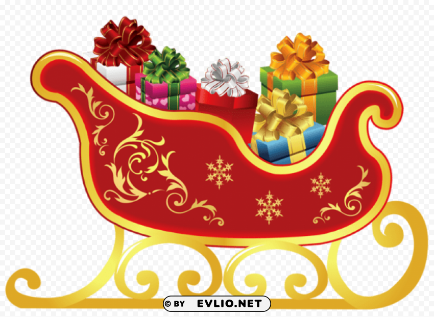 christmas sled Transparent PNG Object with Isolation