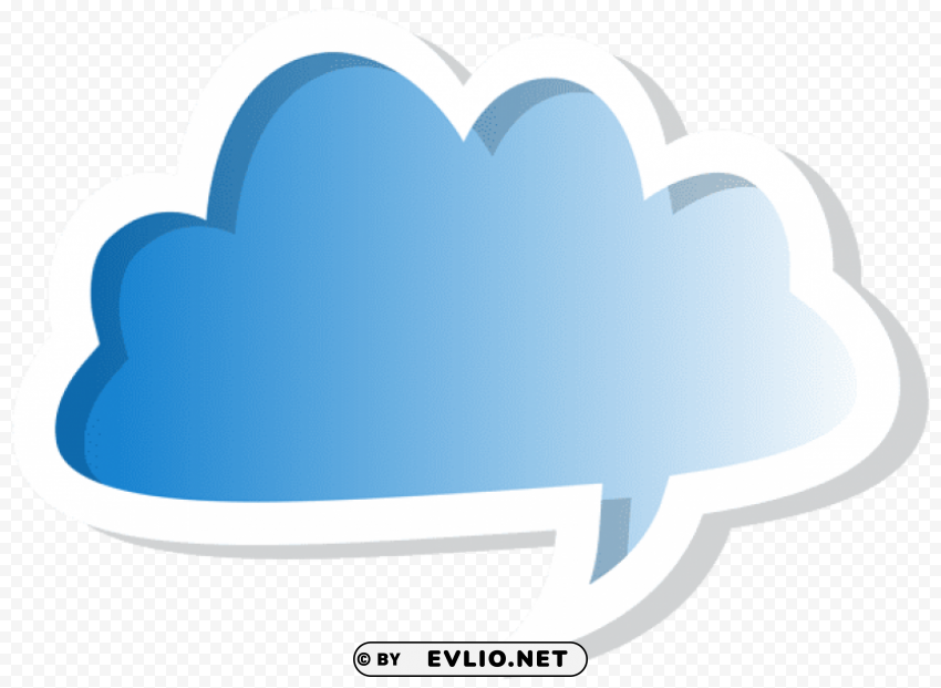 cloud bubble speech blue PNG Isolated Subject on Transparent Background