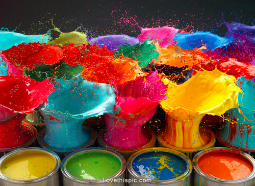 colorful paint splash PNG with Clear Isolation on Transparent Background