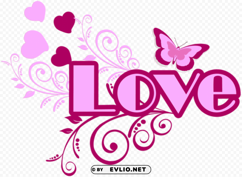 love pink transparent PNG Image Isolated with High Clarity