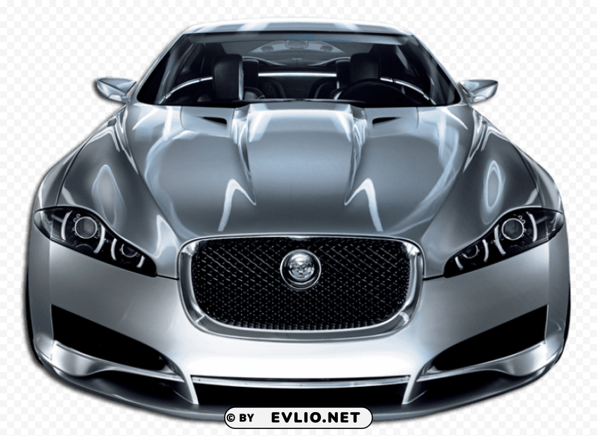silver jaguar xj cool car Isolated Subject with Clear Transparent PNG