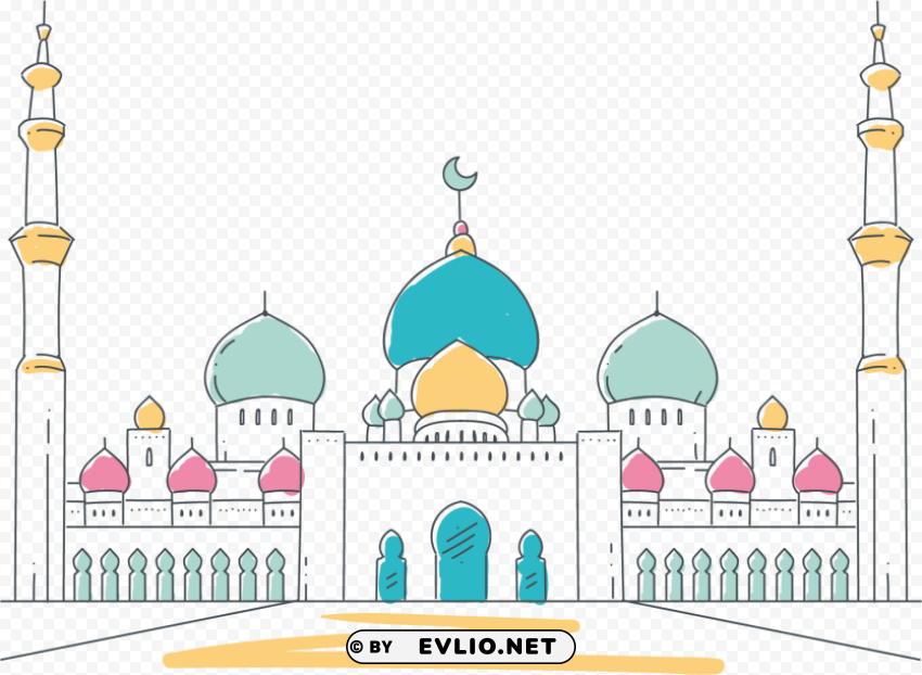 Mosque vector PNG Object Isolated with Transparency