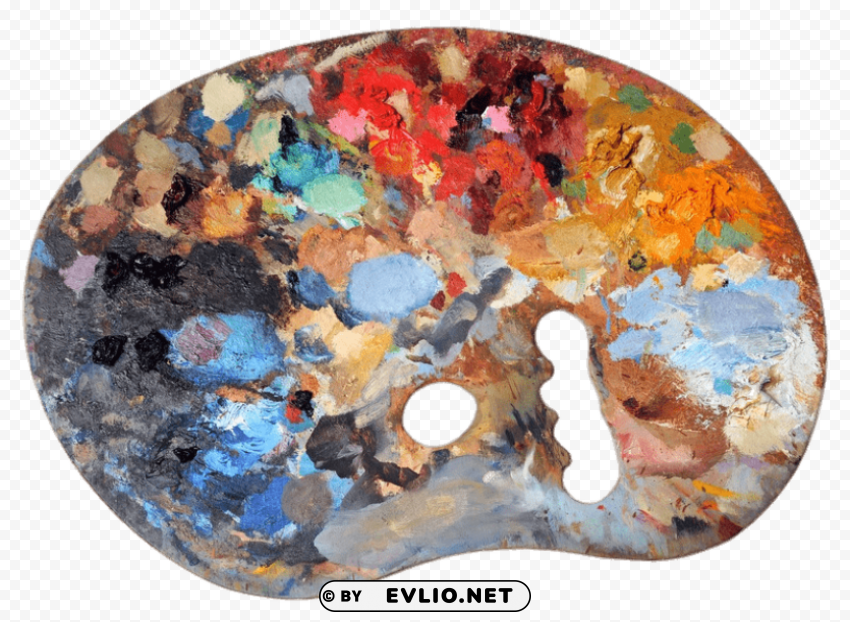Transparent Background PNG of Worn Painter's Palette Clear - Image ID 25dc6f0f Transparent Background Isolated PNG Figure - Image ID 25dc6f0f