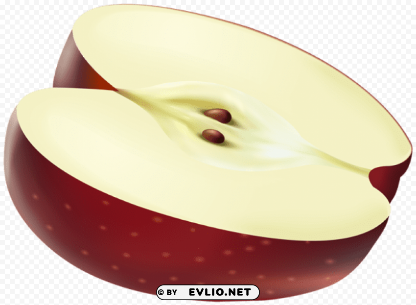 half red apple transparent Isolated Design Element in HighQuality PNG