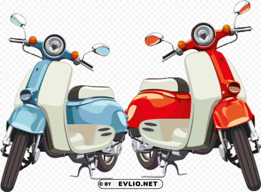 old fashioned scooter PNG graphics with alpha transparency bundle