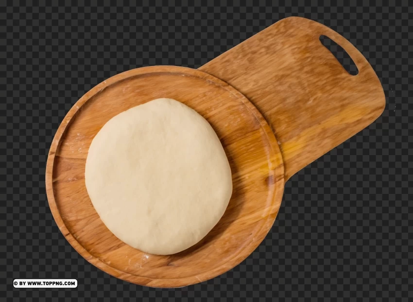 Top View of Fresh Pizza Dough on a Rustic Plate Transparent PNG graphics with clear alpha channel broad selection
