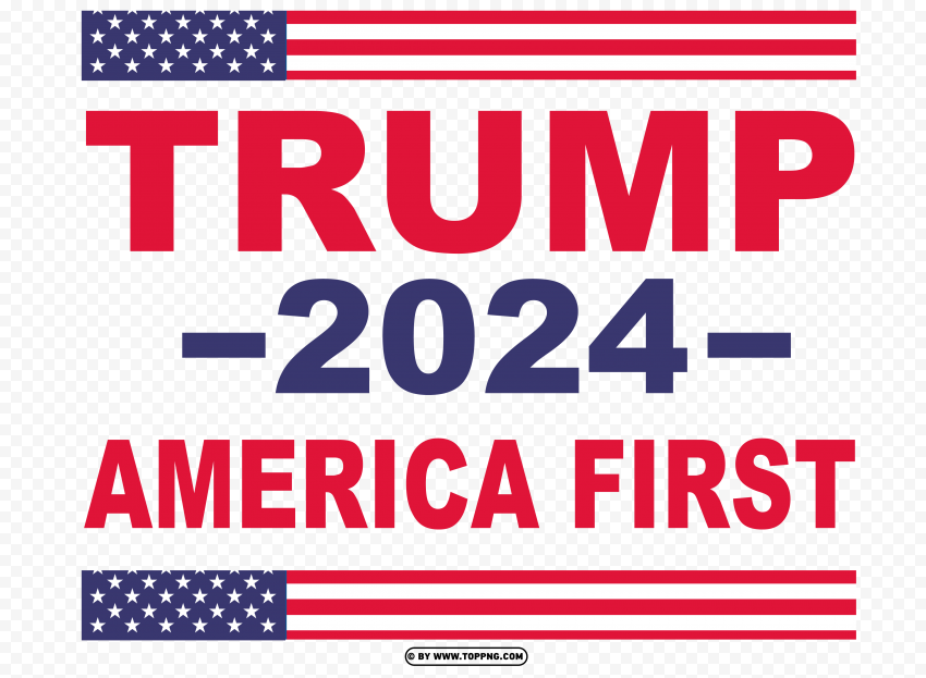 Trump 2024 America First Isolated Character with Transparent Background PNG