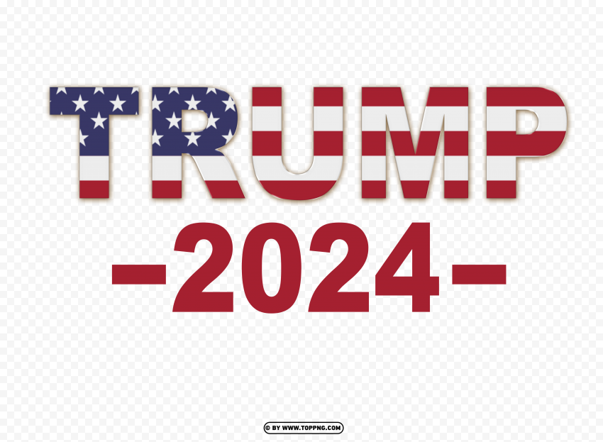 Trump 2024 Patriot USA Flag Isolated Design Element in Clear Transparent PNG