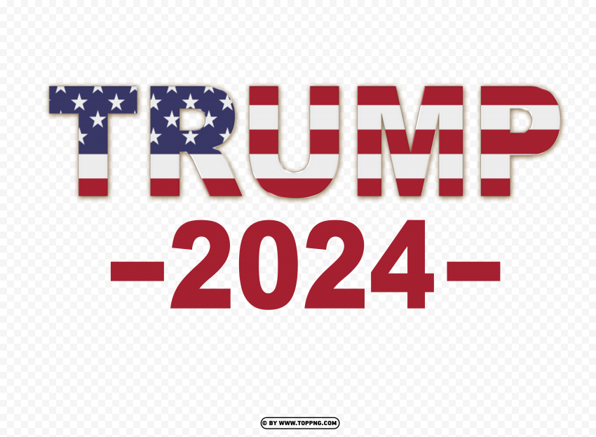 Trump 2024 Patriot USA Flag Isolated Design Element In Clear Transparent PNG